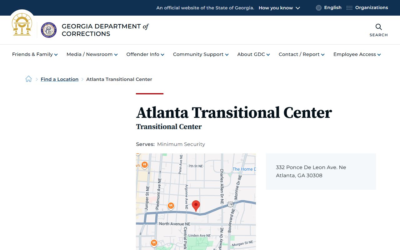 GDC Atlanta Transitional Center official facility page