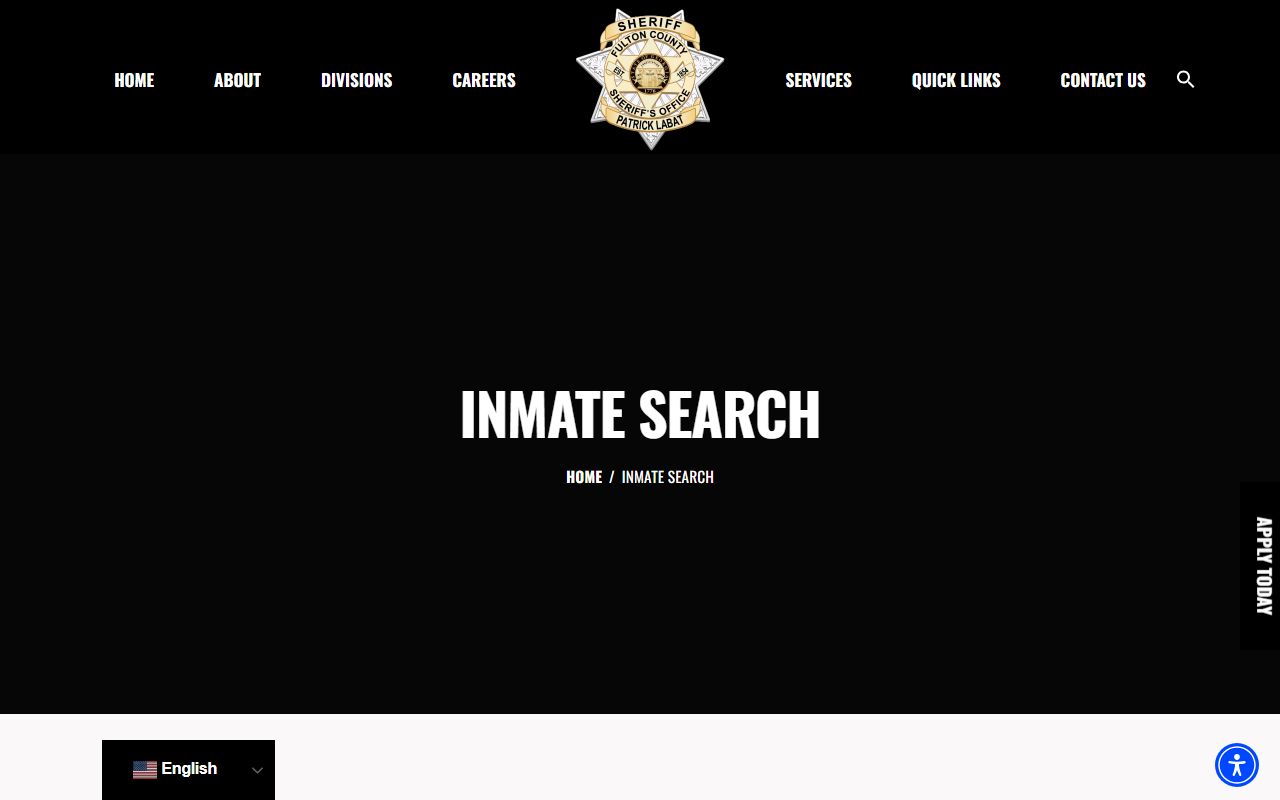 Fulton County inmate records sheriff search page