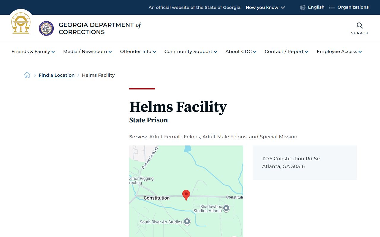 GDC Helms Facility official page with special mission information