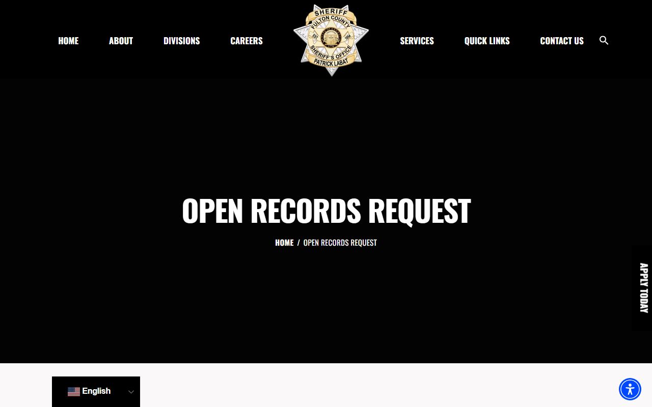 Fulton County jail mugshots sheriff open records request page
